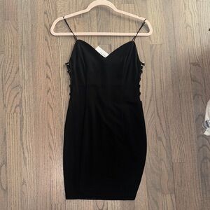Chic Black Mini Dress with Spaghetti Straps